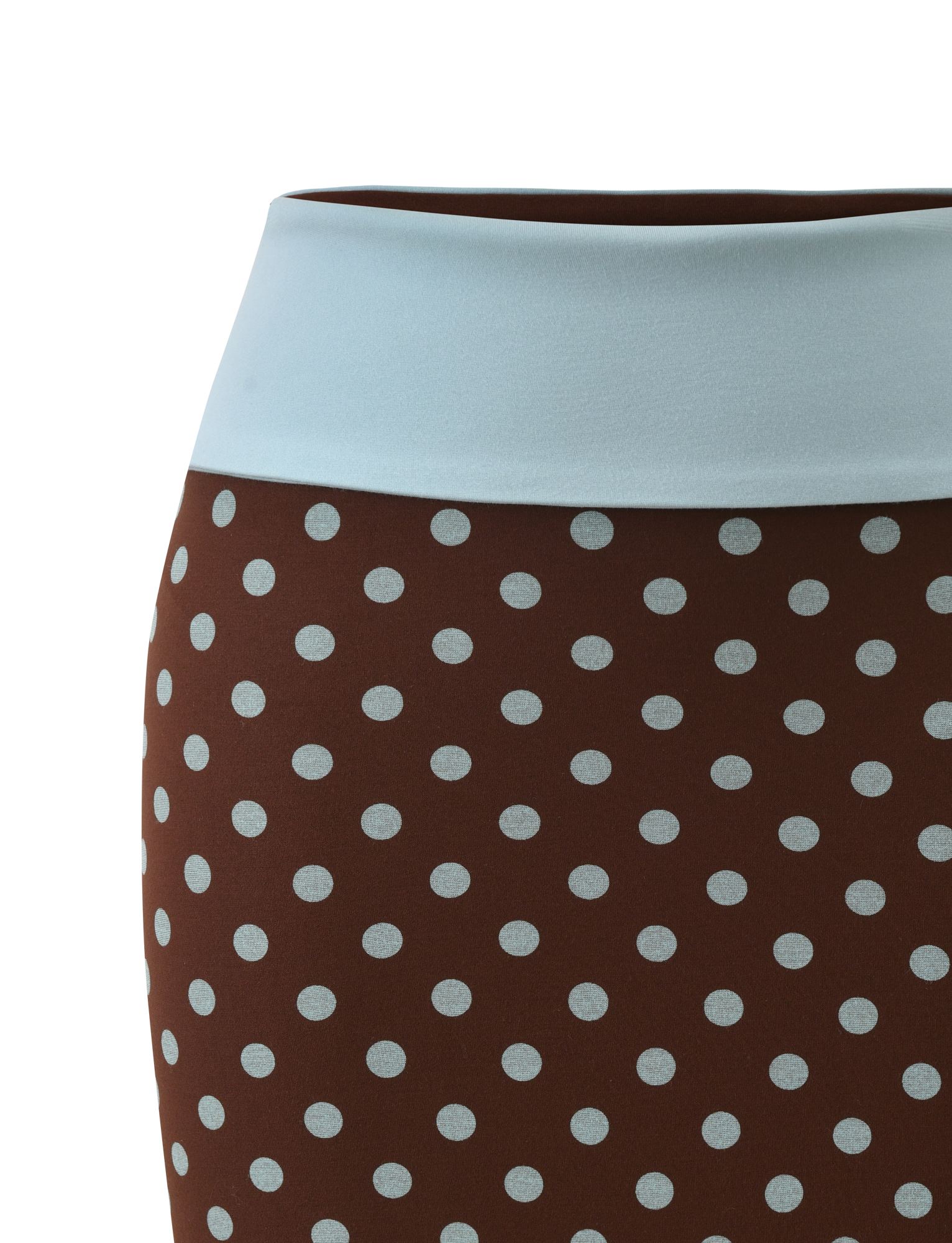 IMOGEN MINI SKIRT - BROWN AND BLUE POLKA DOT - Image 9