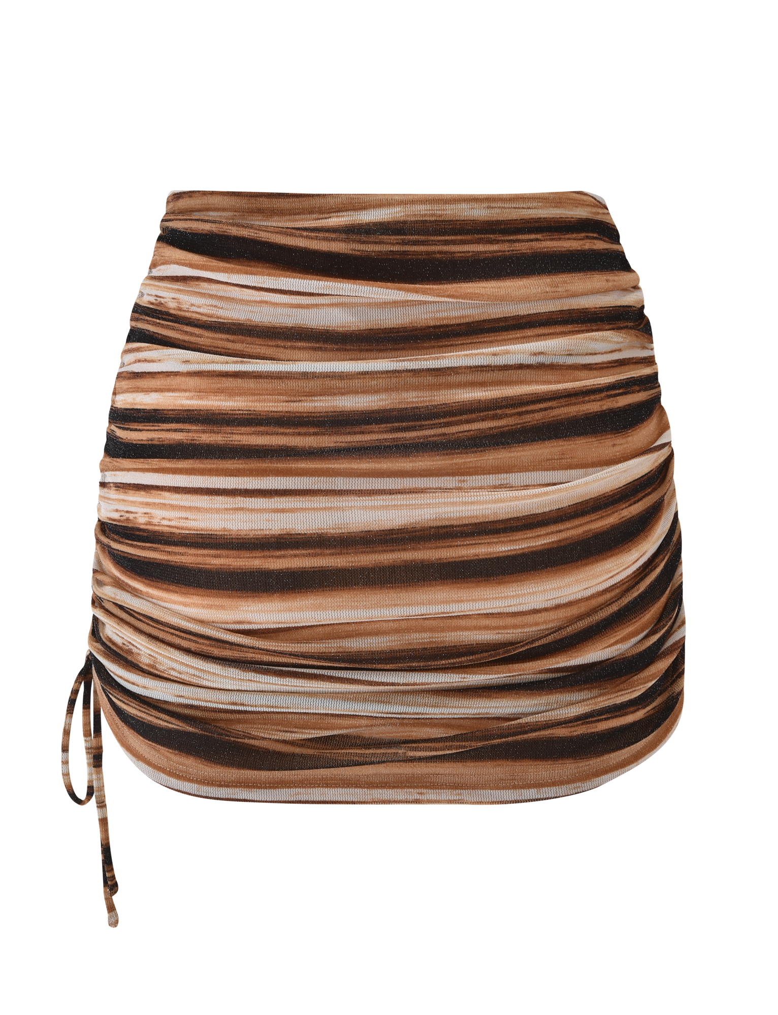 BRAELYN MINI SKIRT - BROWN STRIPE - Image 7