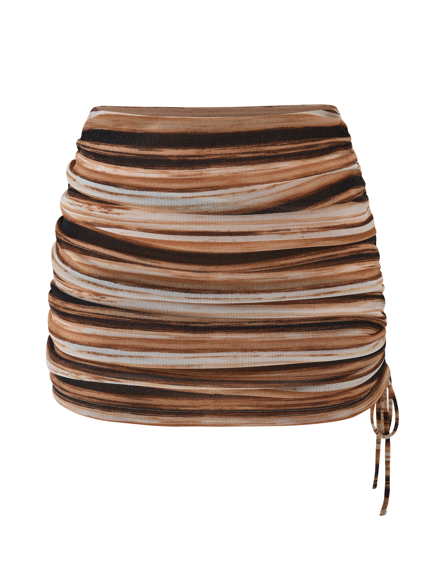 BRAELYN MINI SKIRT - BROWN STRIPE - Image 6